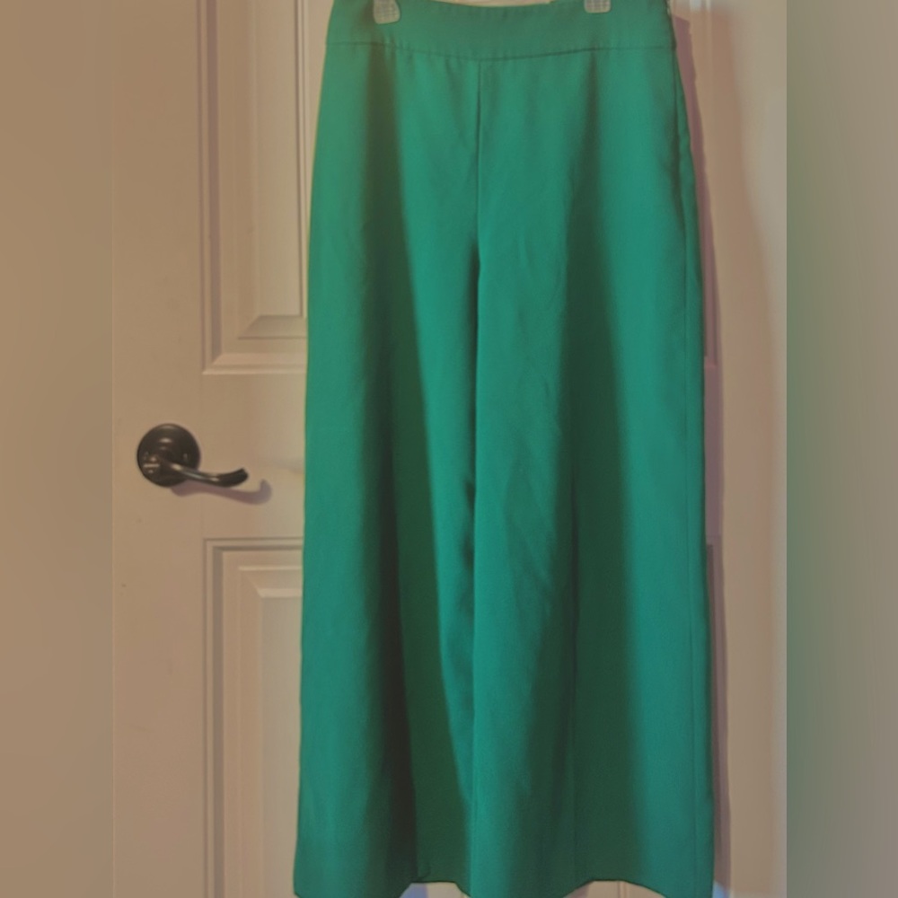 Frill Pants Emerald Green casual formal